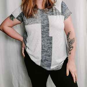 Heathered Gray & Navy Classic Tee